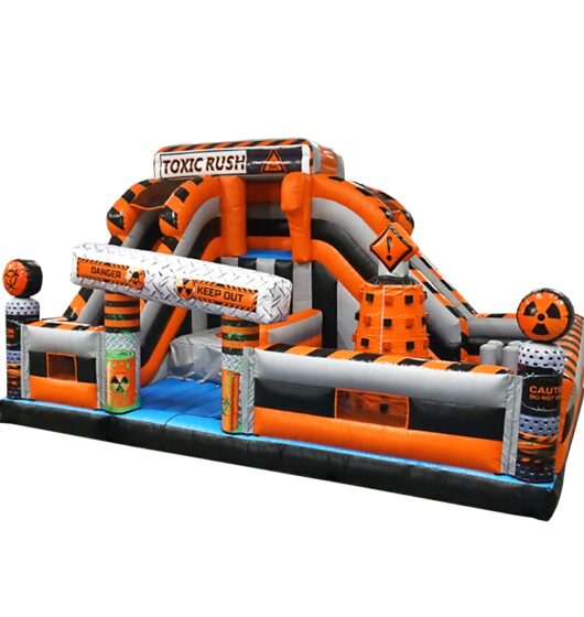 Toxic Rush location jeu gonflable thème industriel saut dans le vide france été enfants