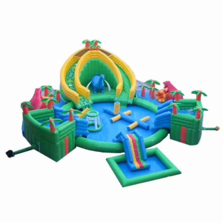 Parc Aquatique Dino location jeu gonflable thème jurassic dinosaure eau aquatique france été enfants