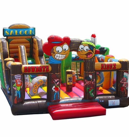 Cowboys & Sioux location jeu gonflable thème cowboy indien far west france été enfants